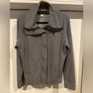 Banana Republic~Neutral~Zig Zag Design~Full Zip~Turtleneck~Knit Jacket~Size XL